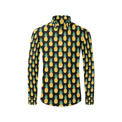 Pineapple Pattern Print Design A03 Men's Long Sleeve Shirt