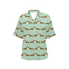 Dachshund Pattern Print Design 02 Women's Hawaiian Shirt