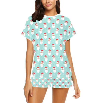 Santa Print Design LKS308 Women's Short Pajama Set