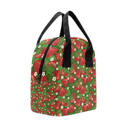 Strawberry Pattern Print Design SB05 Insulated Lunch Bag