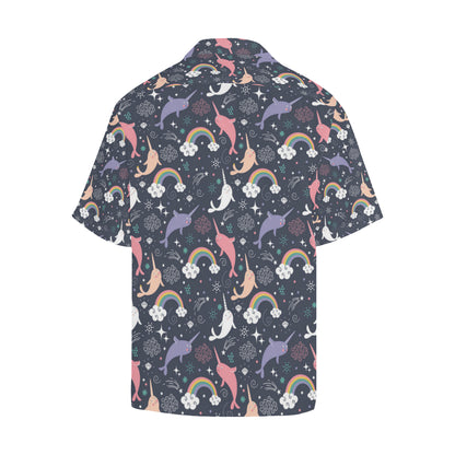 Narwhal Pattern Print Design 01 Men's Hawaiian Shirt