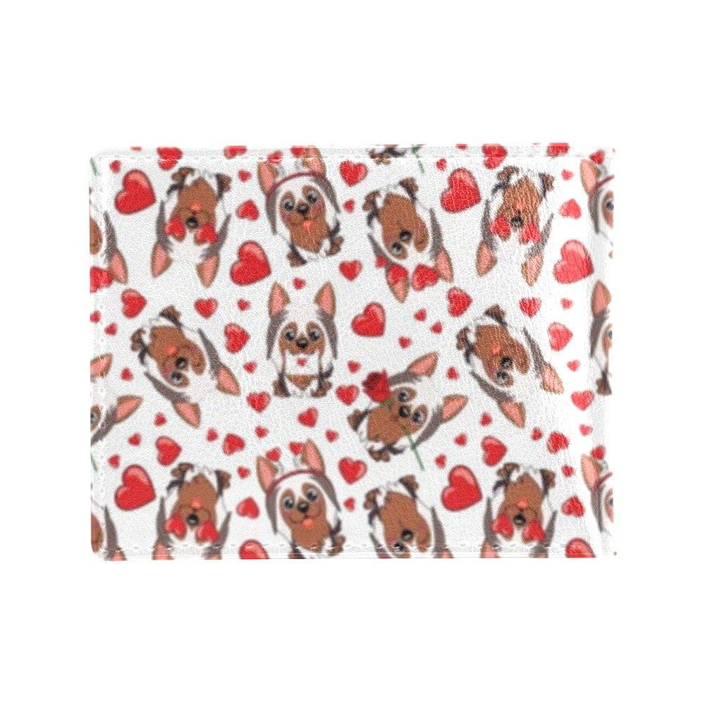 Silky Terriers Heart Print Design LKS302 Men's ID Card Wallet
