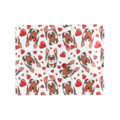 Silky Terriers Heart Print Design LKS302 Men's ID Card Wallet