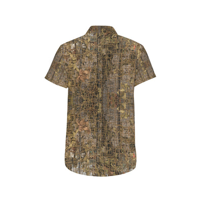 Camouflage Realtree Pattern Print Design 01 Men's Short Sleeve Button Up Shirt