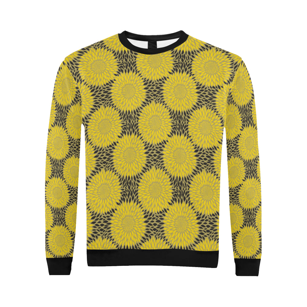 Sunflower Pattern Print Design SF06 Men Long Sleeve Sweatshirt