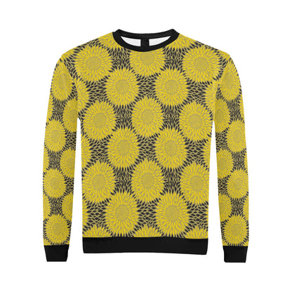 Sunflower Pattern Print Design SF06 Men Long Sleeve Sweatshirt