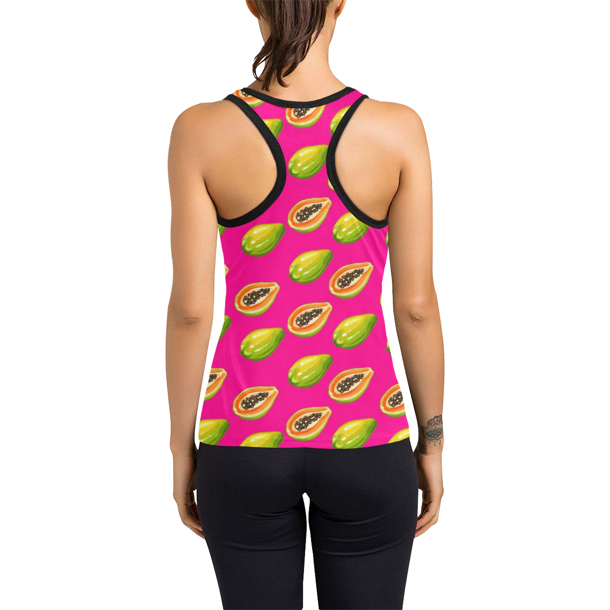 Papaya Pattern Print Design PP02 Women's Racerback Tank Top