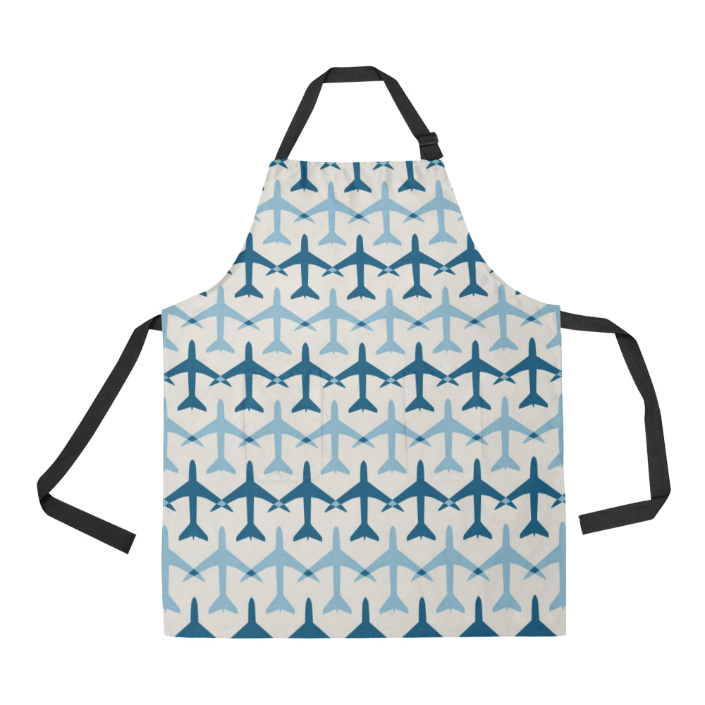 Airplane Pattern Print Design 04 Apron with Pocket