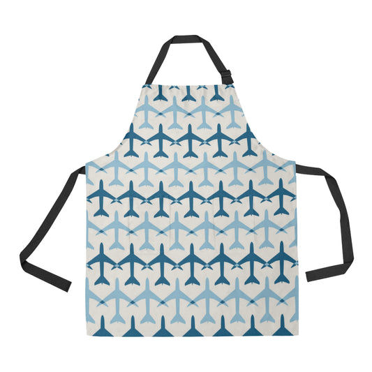 Airplane Pattern Print Design 04 Apron with Pocket