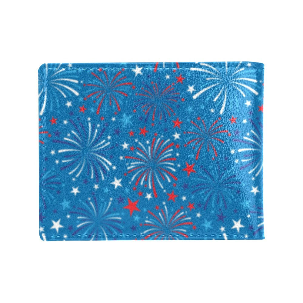 Firework Celebration Print Design LKS304 Men's ID Card Wallet