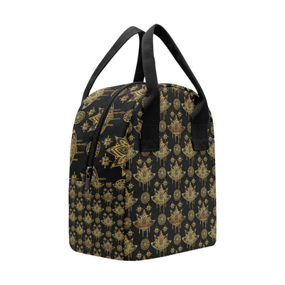 lotus Boho Pattern Print Design LO03 Insulated Lunch Bag