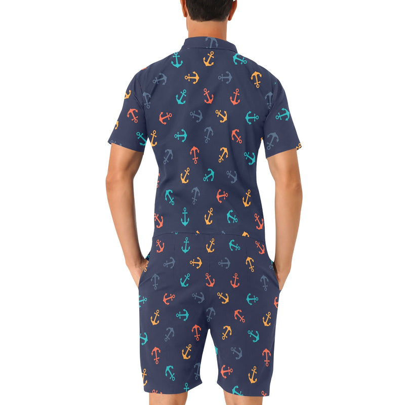 Anchor Pattern Print Design 05 Men's Romper