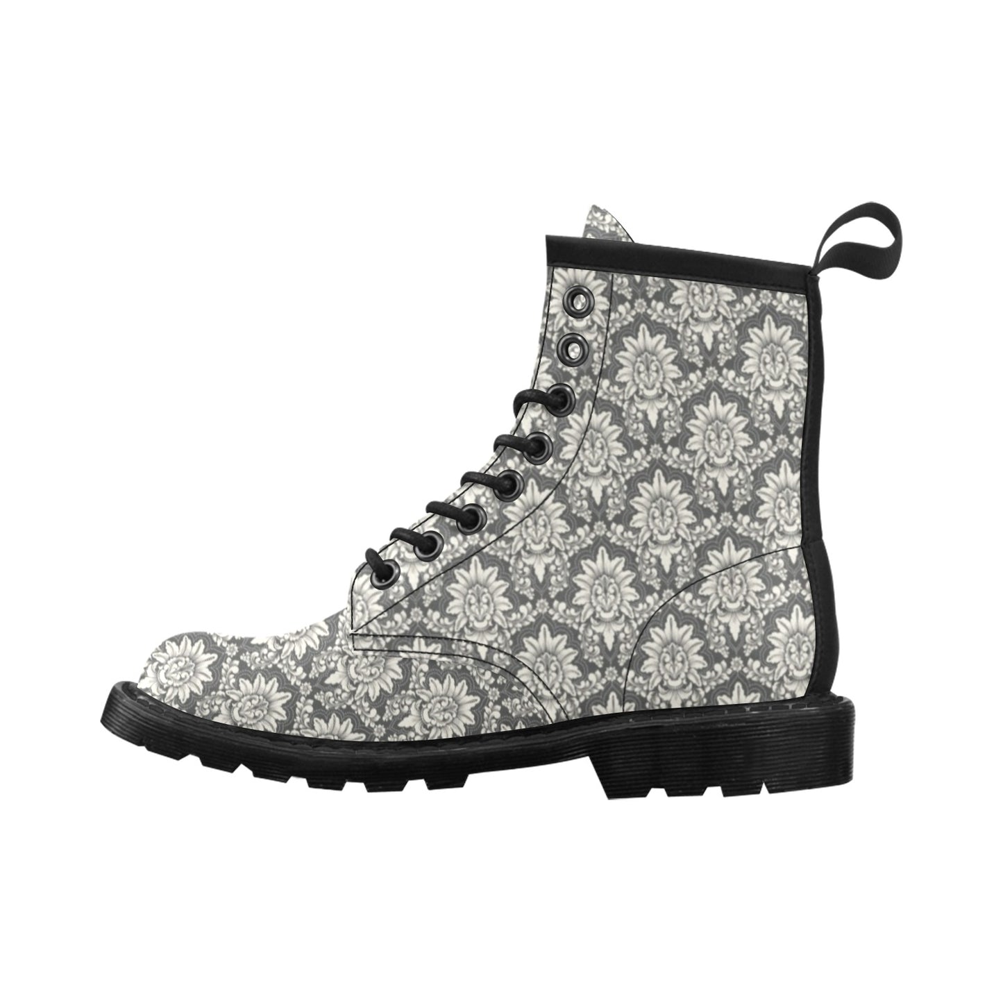 Damask Elegant Print Pattern Women's Boots