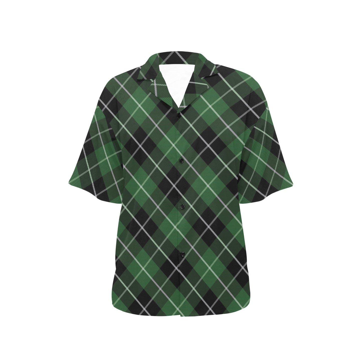 Plaid Green Pattern Print Design A05 Women's Hawaiian Shirt