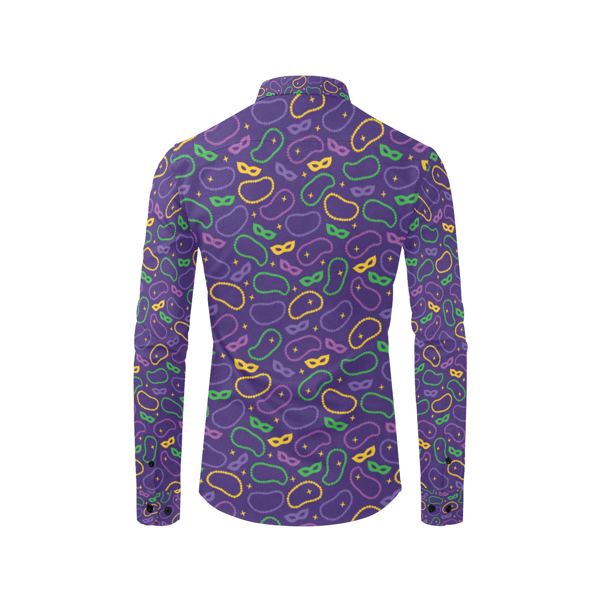 Mardi Gras Pattern Print Design 04 Men's Long Sleeve Shirt