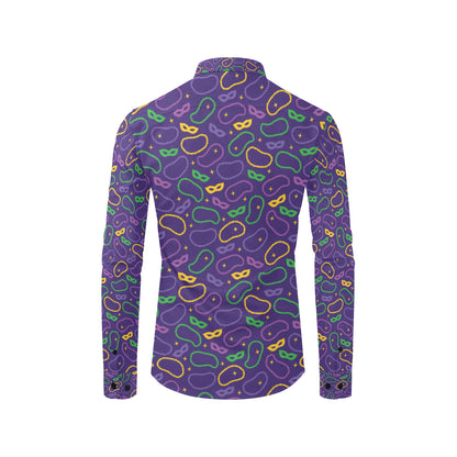 Mardi Gras Pattern Print Design 04 Men's Long Sleeve Shirt