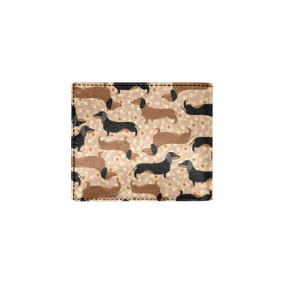 Dachshund Pattern Print Design 011 Men's ID Card Wallet