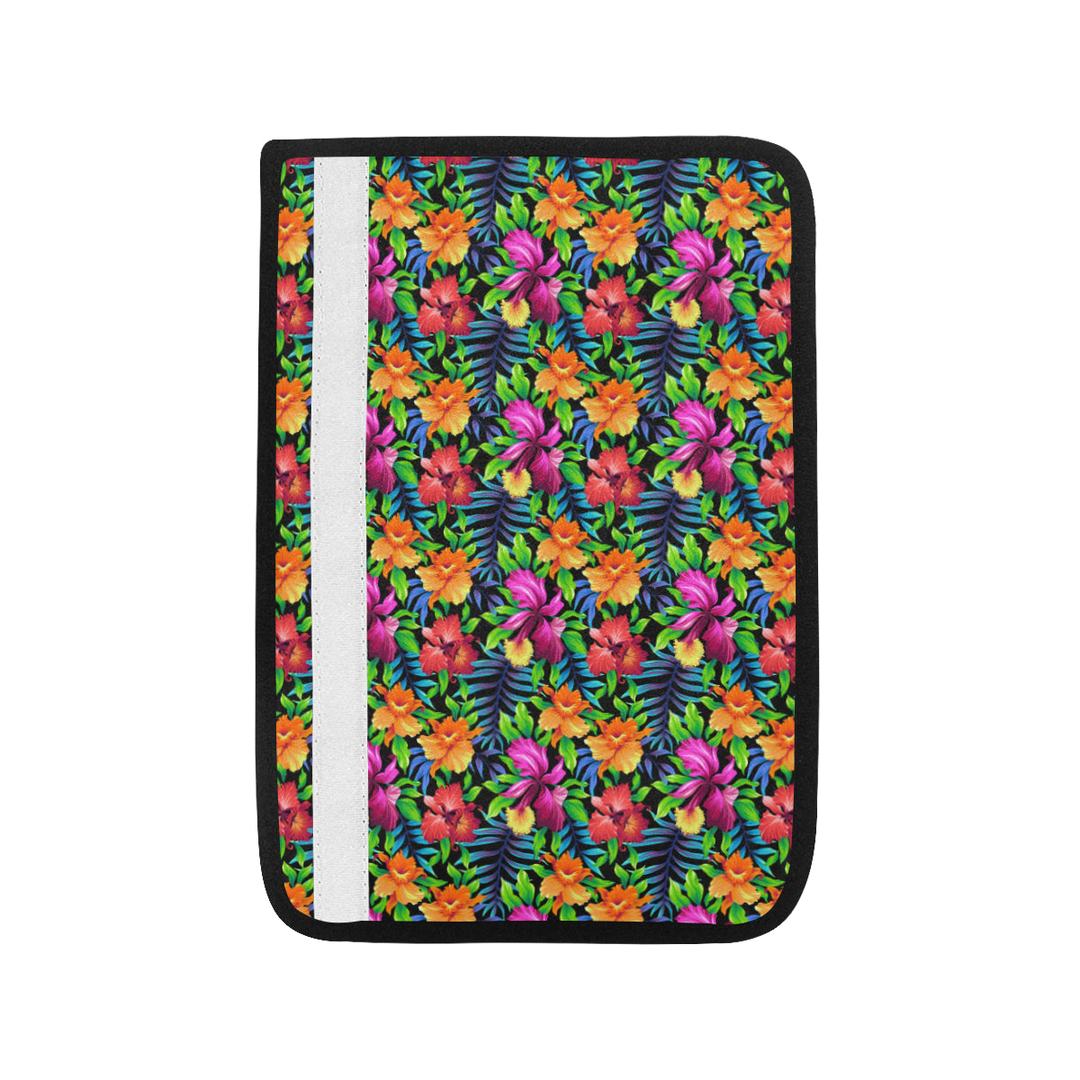 Tropical Folower Colorful Print Car Seat Belt Cover