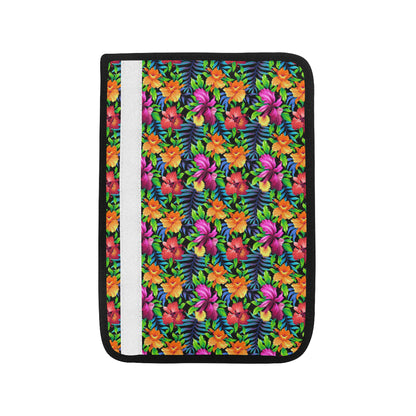 Tropical Folower Colorful Print Car Seat Belt Cover