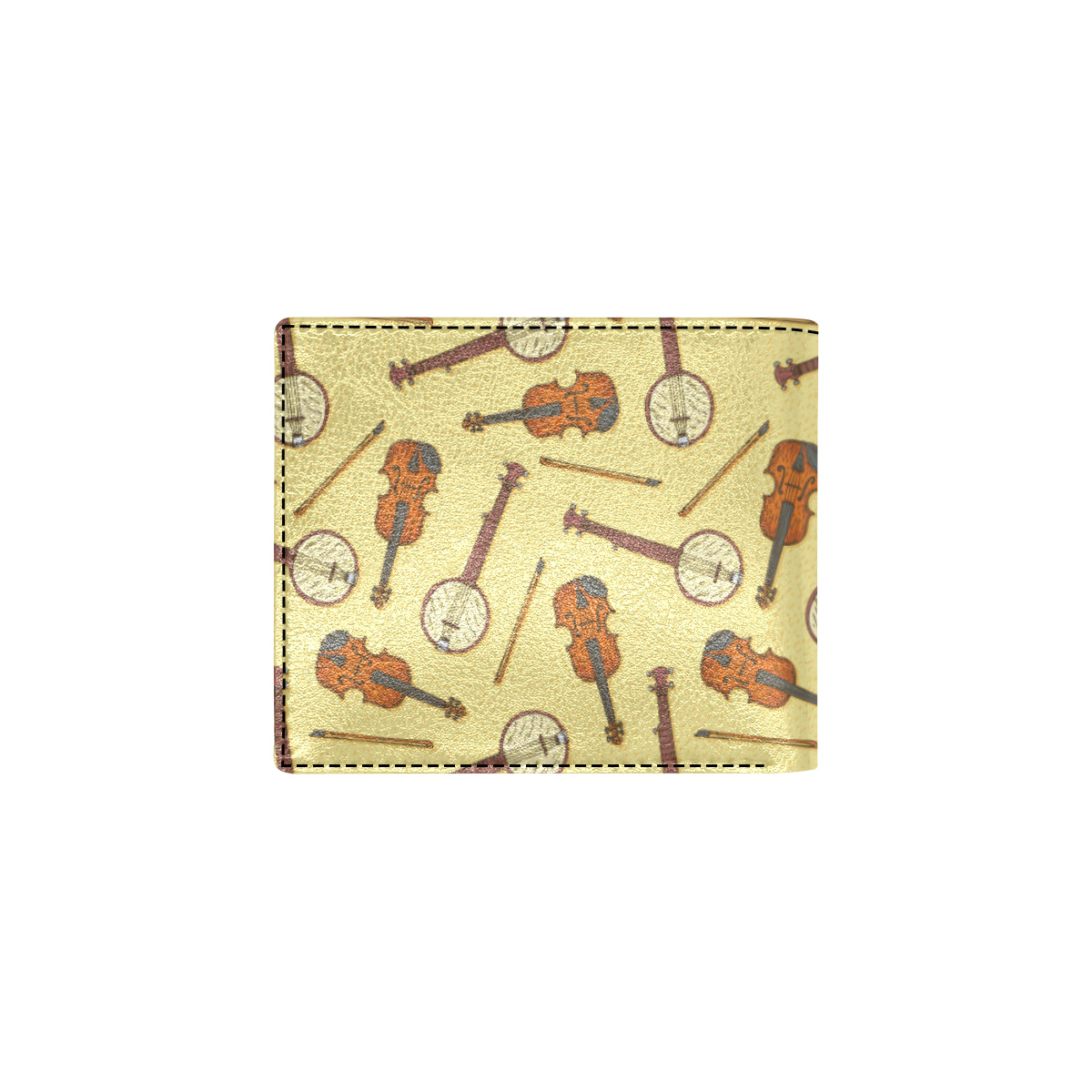 Banjo Violin Pattern Print Design 01 Men's ID Card Wallet