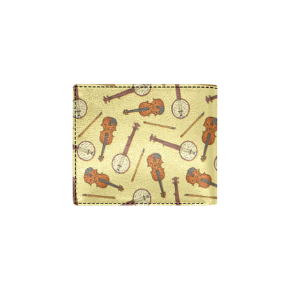 Banjo Violin Pattern Print Design 01 Men's ID Card Wallet