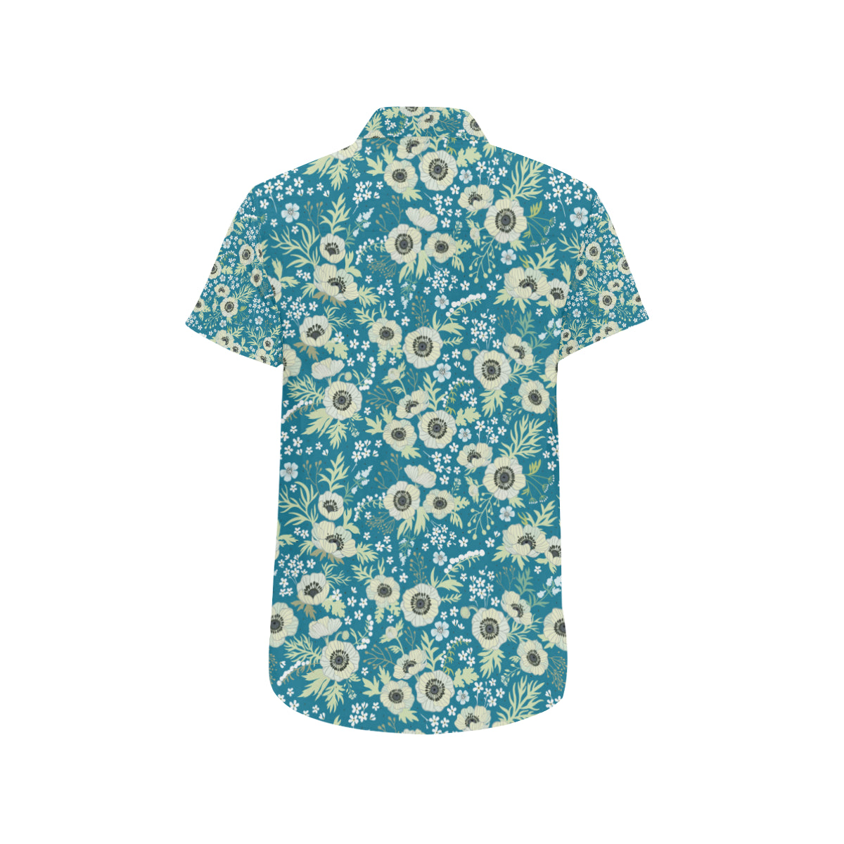 Anemone Pattern Print Design 01 Men's Short Sleeve Button Up Shirt