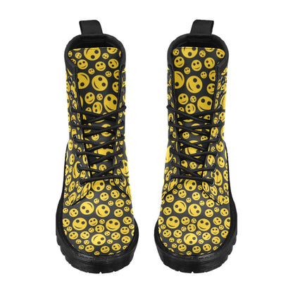 Smiley Face Emoji Print Design LKS304 Women's Boots