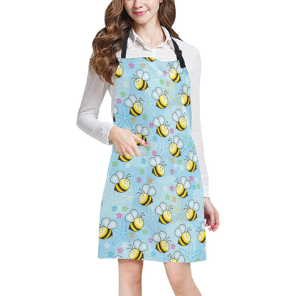 Bee Pattern Print Design BEE03 Apron with Pocket