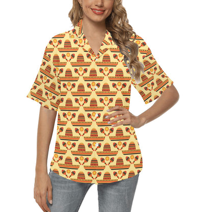 Maracas Print Design LKS403 Women's Hawaiian Shirt