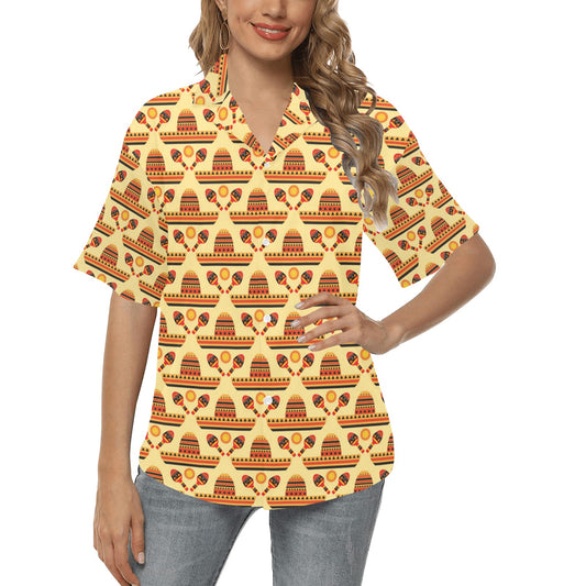 Maracas Print Design LKS403 Women's Hawaiian Shirt