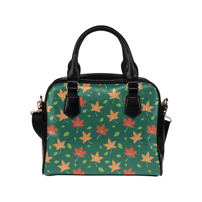 Maple Leaf Pattern Print Design 04 Shoulder Handbag
