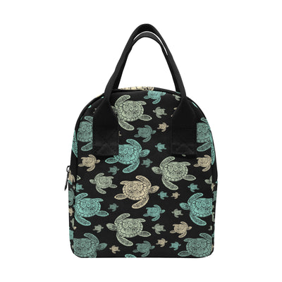 Sea Turtle Stamp Pattern Insulated Lunch Bag