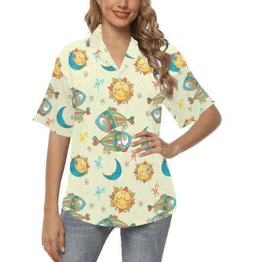 Pisces Pattern Print Design A03 Women's Hawaiian Shirt