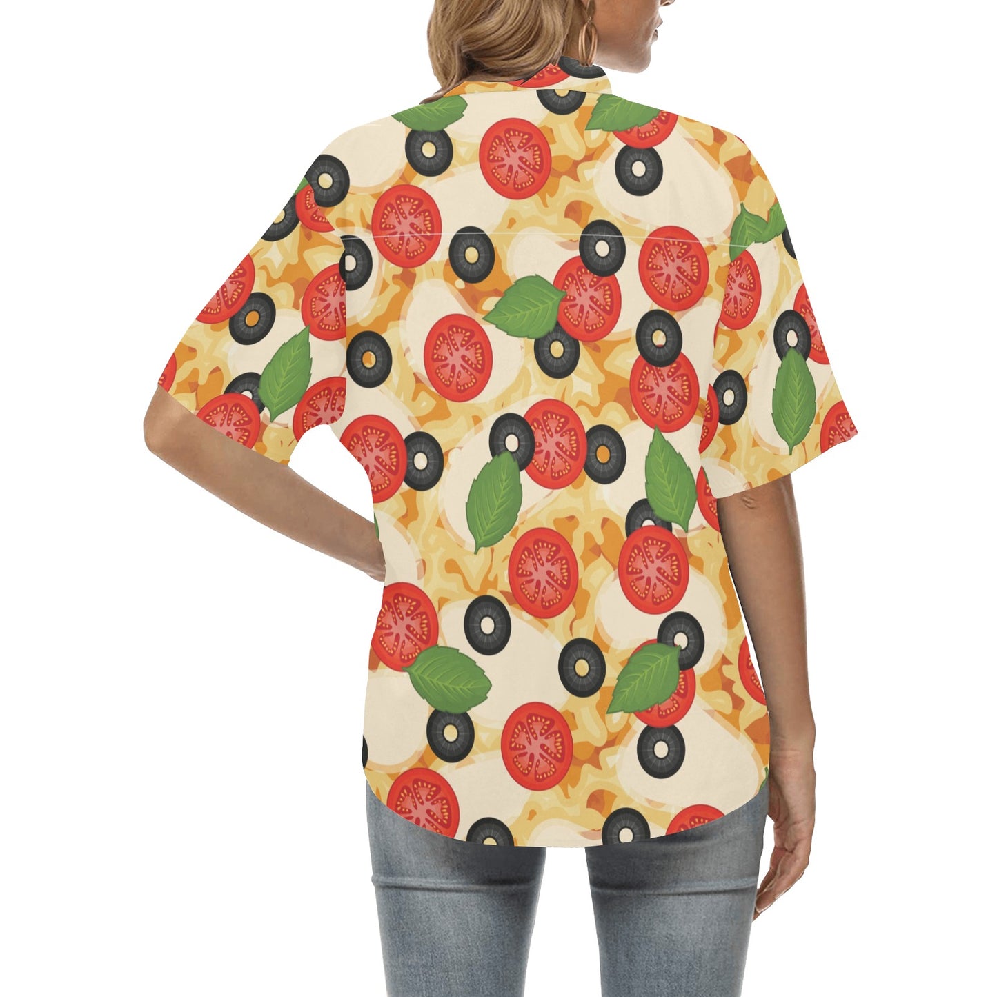 Pizza Pattern Print Design A05 Women's Hawaiian Shirt