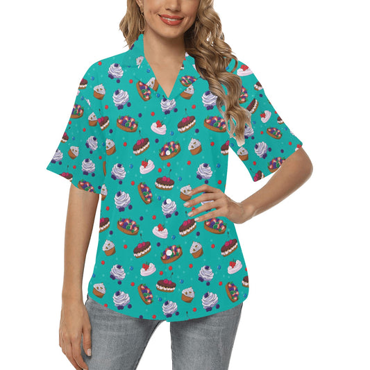 Cake Pattern Print Design 07 Women's Hawaiian Shirt
