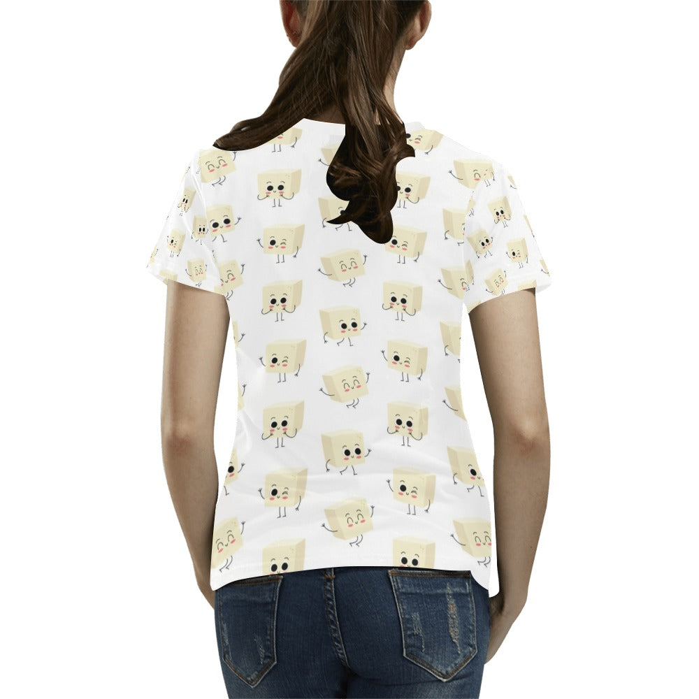 Tofu Print Design LKS301 Women's  T-shirt
