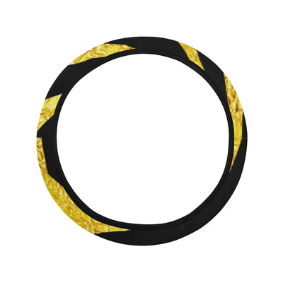 zebra Gold Steering Wheel Cover with Elastic Edge