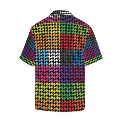 Houndstooth Colorful Pattern Print Design 01 Men's Hawaiian Shirt