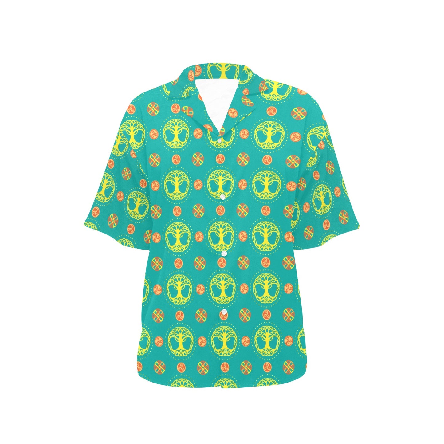 Celtic Tree of Life Print Pattern Women's Hawaiian Shirt