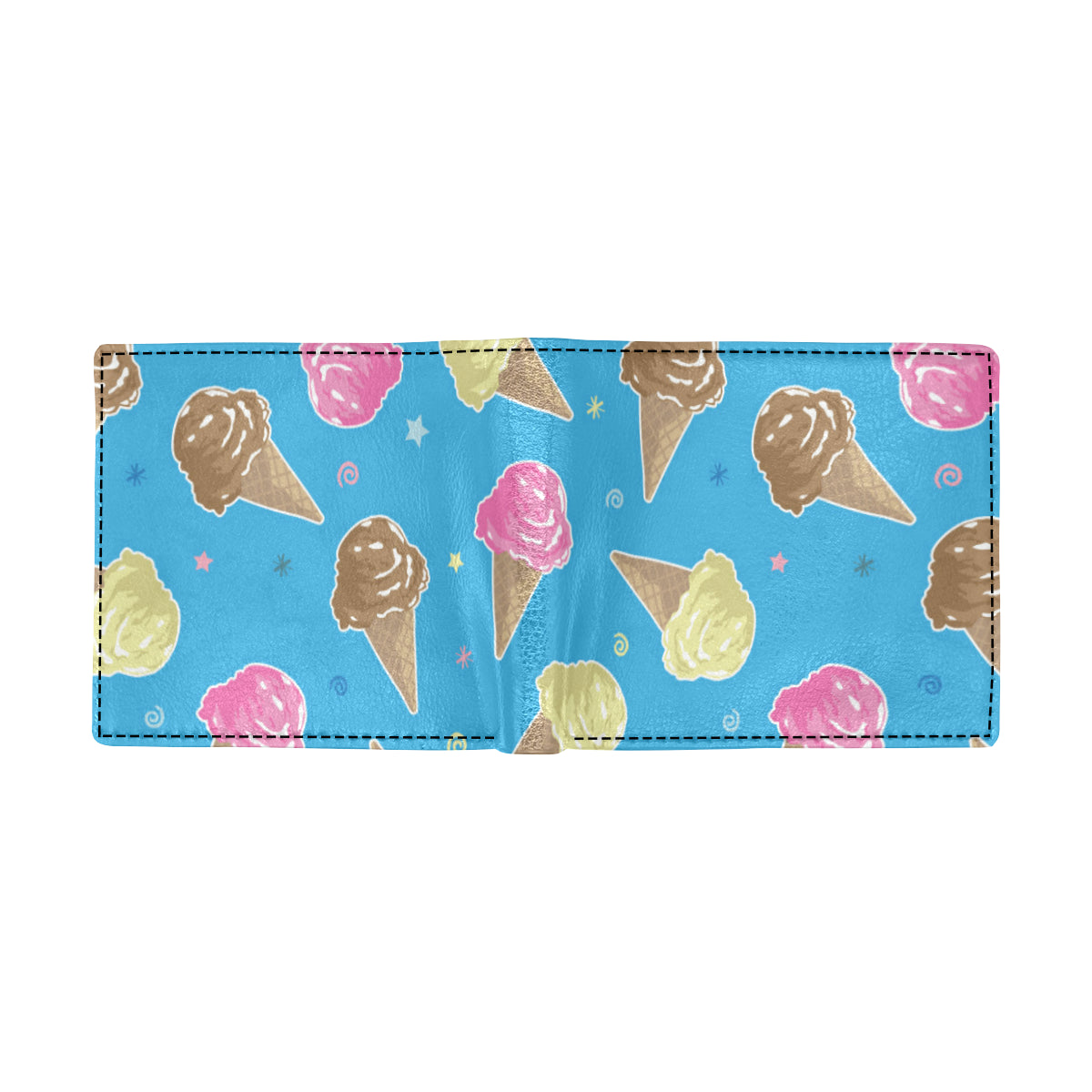 Ice Cream Pattern Print Design 01 Men's ID Card Wallet