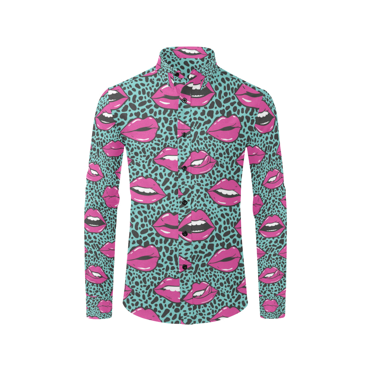 Lip Pattern Print Design 04 Men's Long Sleeve Shirt