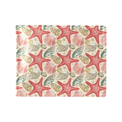 Seashell Print Design LKS301 Men's ID Card Wallet