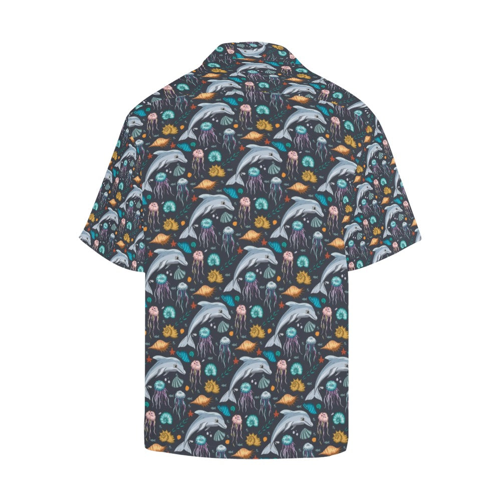 Underwater Dolphin Print Design LKS304 Men's Hawaiian Shirt