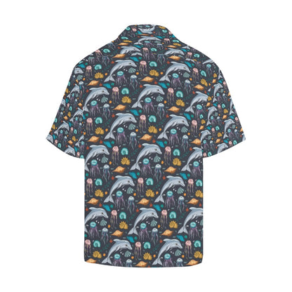 Underwater Dolphin Print Design LKS304 Men's Hawaiian Shirt
