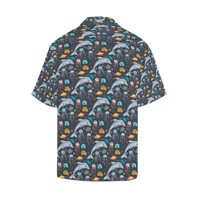 Underwater Dolphin Print Design LKS304 Men's Hawaiian Shirt