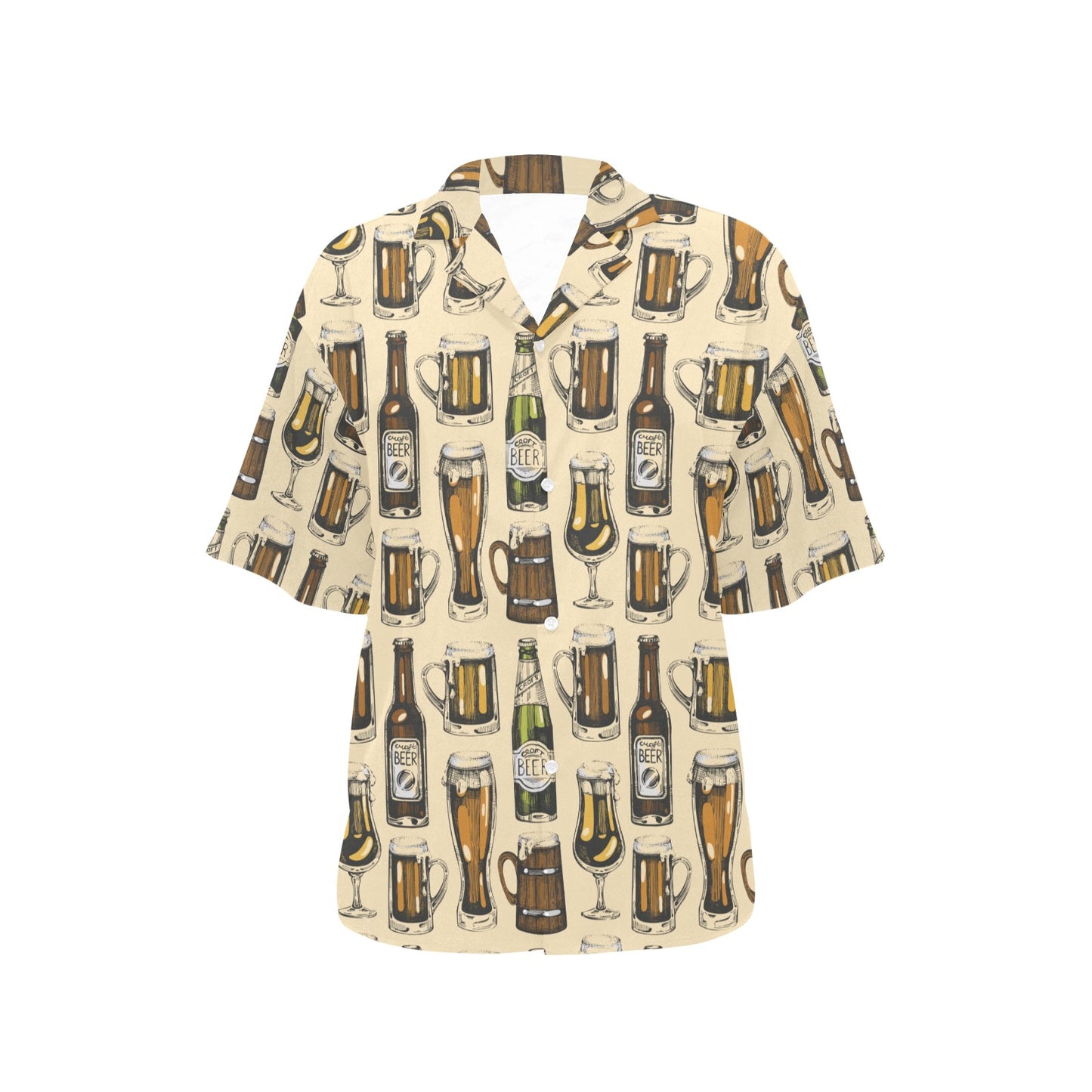 Beer Pattern Print Design 04 Women's Hawaiian Shirt