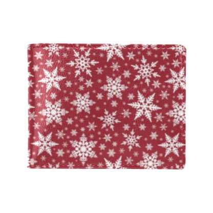 Snowflake Red Print Design LKS302 Men's ID Card Wallet