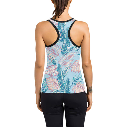 Tropical Flower Pattern Print Design TF01 Women's Racerback Tank Top