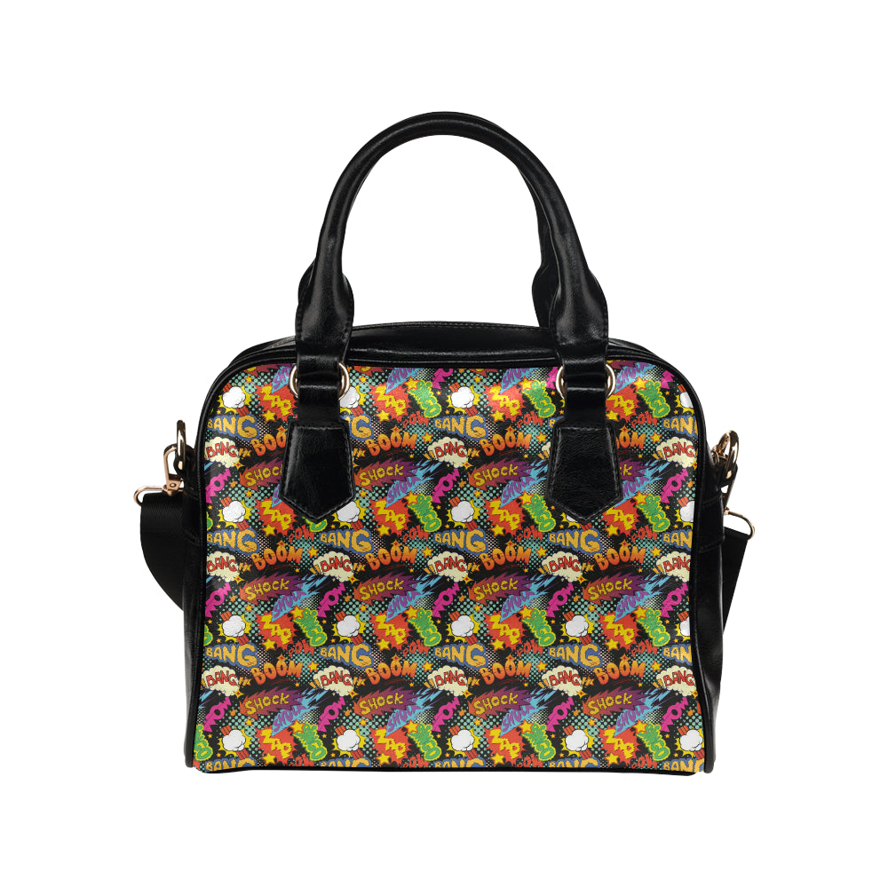 Comic Book Pattern Print Design 01 Shoulder Handbag