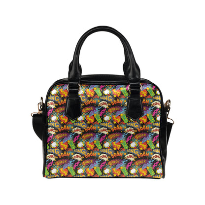 Comic Book Pattern Print Design 01 Shoulder Handbag